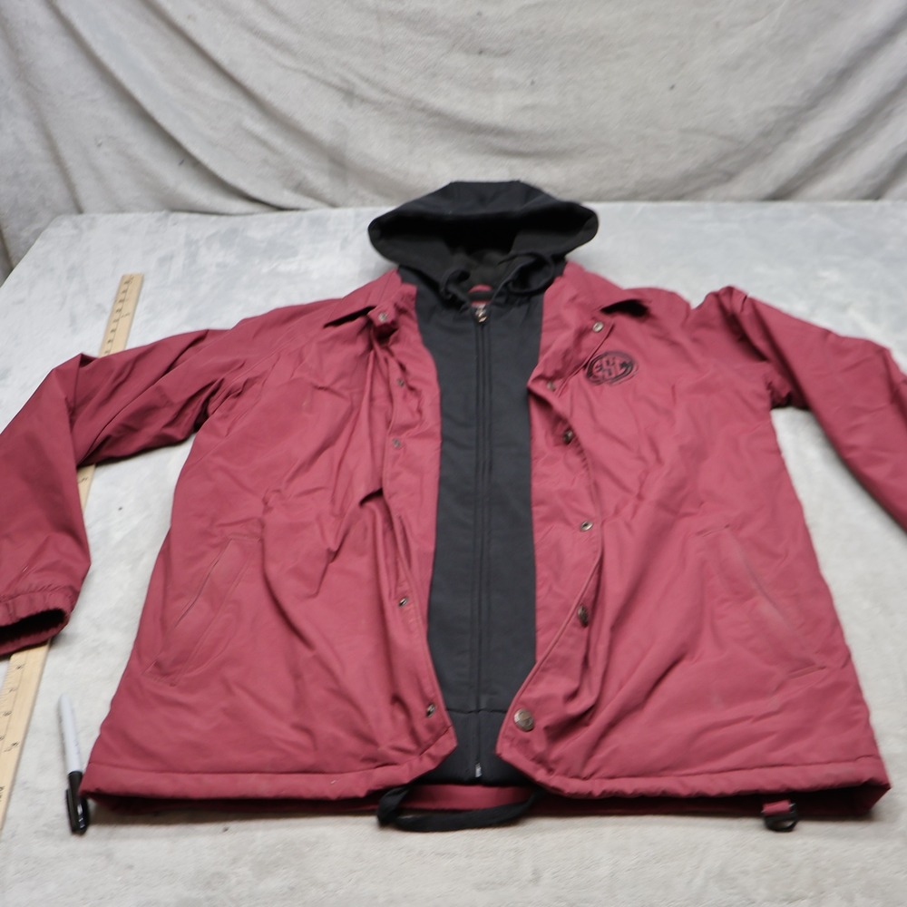 Empyre Jacket Mens Medium Red Waterproof Fleece Lined Hooded Full Zip Outdoor